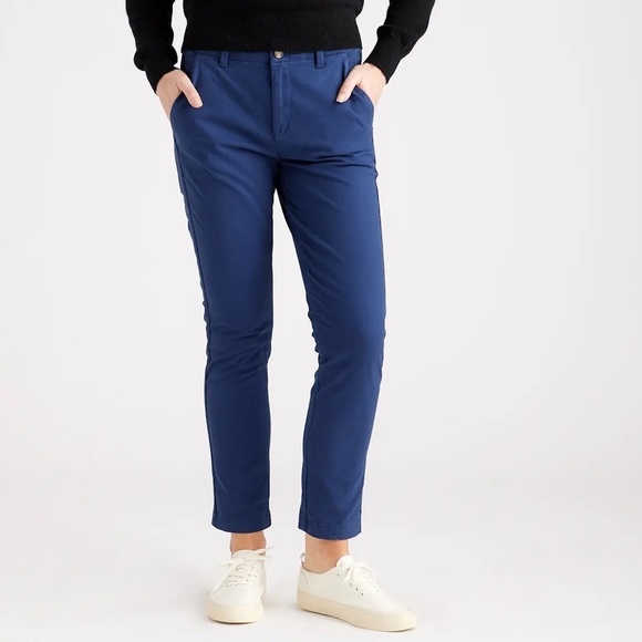 Quince Pants - Quince Stretch Cotton Twill Girlfriend Chino Pant | Navy Size 30